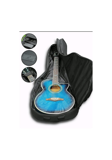 Siyah Profesyonel Gigbag Akustik Gitar Kılıfı-çantası-su Geçirmez