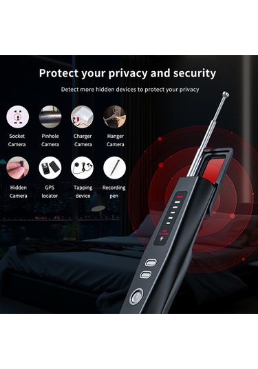 Kamera Dedektörü, Dinleme Cihazı Dedektörü, 5 Seviye Siyah