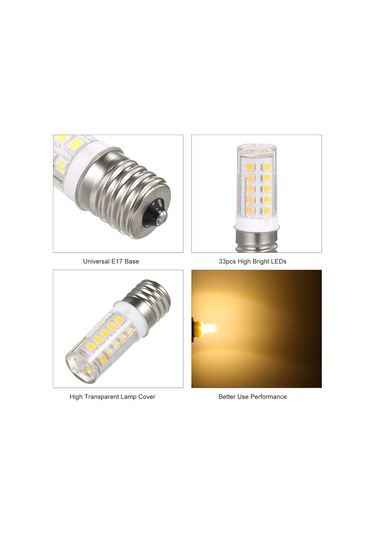 Yifomall E17 Mini Led Ampul - 5w 3000k Sıcak Işık, 360 Derece Aydınlatma, Mikrodalga Ve Buzdolabı İçin Enerji Tasarruflu Ilık Beyaz