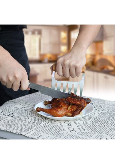 Kosona 2 Adet Çelik Ahşap Multifonksiyon Et Parçalayıcı - Şişme, Kesme, Şişe Açma İşleviyle Ev, Kamp, Piknik İçin Çok Renkli