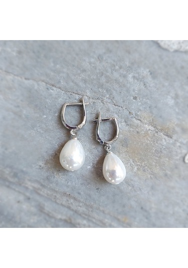 Vaoov 925 Ayar Gümüş Mayorka İnci Küpe