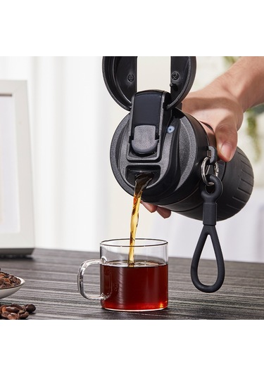 Aurora Yüksek Sıcaklıga Dayanıklıcam Bardak, Kaymaönlici Bardağı Kapağı, Su Bardağı, Pipet, "dan İçmeçiftçi" Kullan Siyah