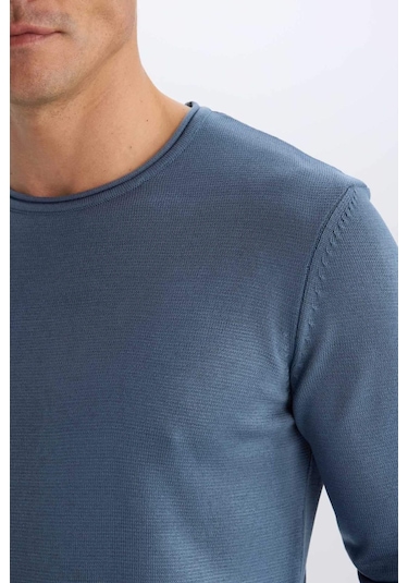 DeFacto Relax Fit Bisiklet Yaka Triko Kazak D3278AX24WNIN34