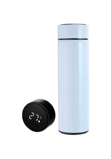 Enjoytime Akıllı Termos Su Kupası 500ml Paslanmaz Çelik Led Sıcaklık Ekranlı Beyaz Beyaz