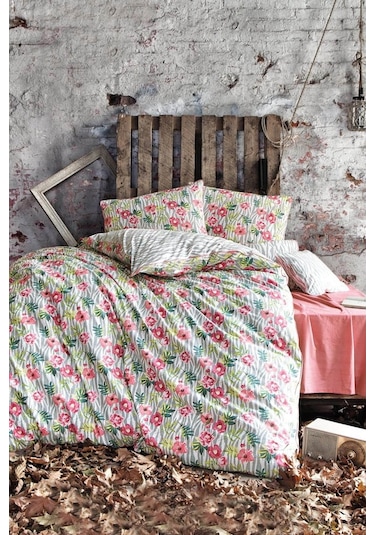 Issimo Home %100 Pamuk Wıld Flower Nevresim Takımı Çift Kişilik Çiçekli