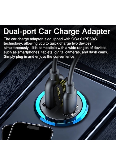Ximistore9 Araç Şarj Cihazı - Çift Portlu Hızlı Şarj Qc3.0+pd30w - 12-24v Uyumlu