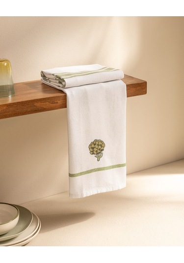 Artichaut 2'li Nakışlı Kurulama Bezi - Beyaz/yeşil 8684427202197 Çok Renkli