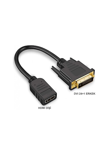 Dvı -d 24+1 Erkek To Hdmı Dişi Çevirici Video Kablo 30 Cm