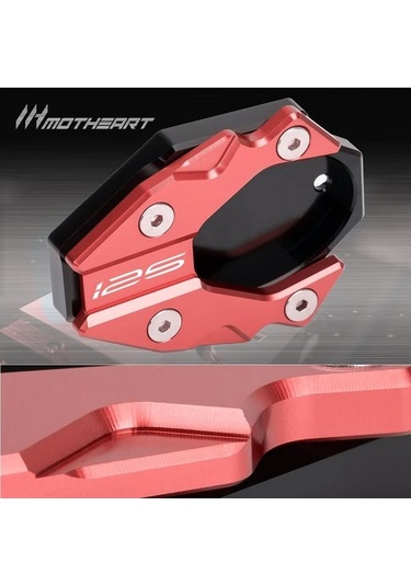 Xuweiwei Red Motorcycle Kickstand Pad Z125 2018-2024 Anti Sinking Soft Ground Side Stand Foot Extension Plate Support