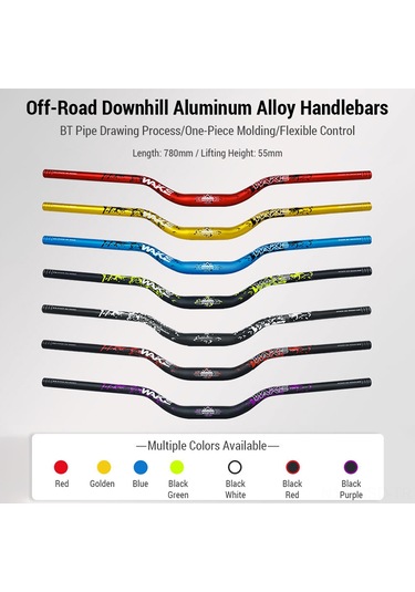 Samdoo Wake Dağ Bisikleti Alüminyum Sap 31.8mm 780mm 55mm Yüksek Konforlu U Şekilli Mavi Direk