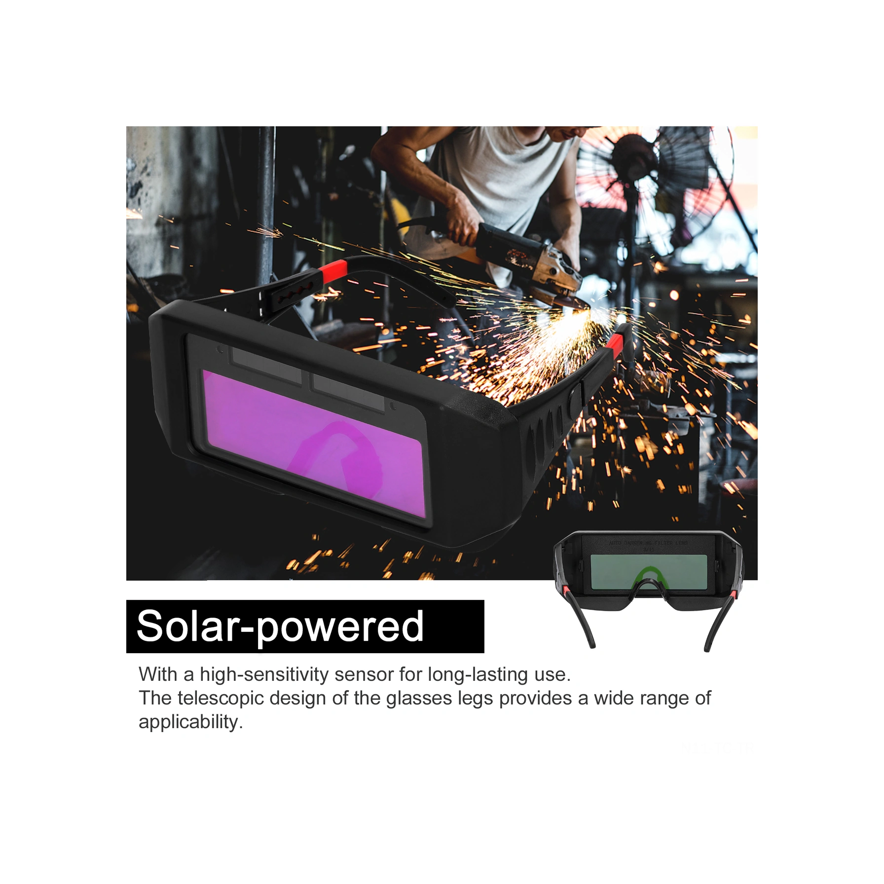 Skycity Kafa Tutan Otomatik Parlaklık Regülasyonlu Kaynak Gözlüğü - Isı Ve Çakmak Koruyucu Elektrik Kaynakçılığı Göz Koruması