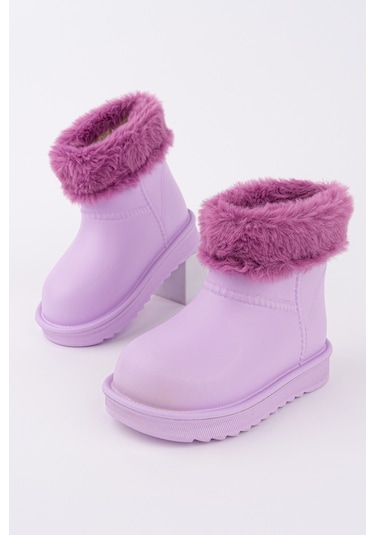 Muggo Frigus Çocuk Kürklü Yağmur Ve Kar Botu Lila