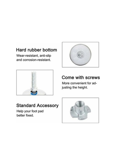 Flybuy Bosphorusboutique Mutfak Sandalye Ayakları 25mm Ayarlanabilir Dişli Şimli Sandalye Şaft Paketi Beyaz M8 -