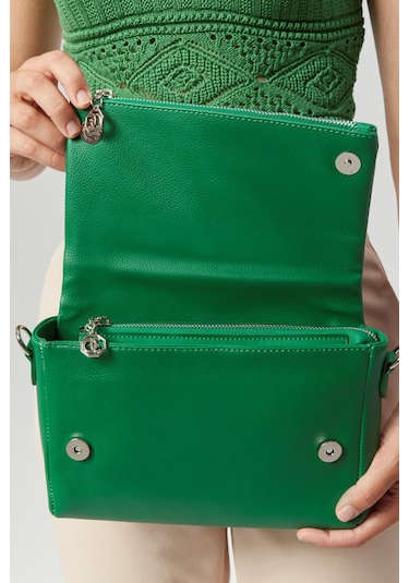 Morpelikan Kadın Dört Bölmeli Clutch Çarpraz Omuz Çantası