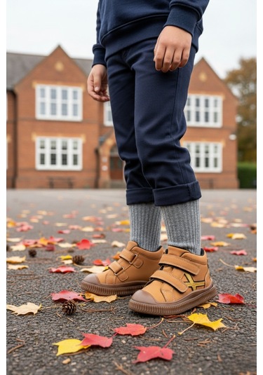 Muggo Nemo Çift Cırtlı Unısex Çocuk Bot Camel