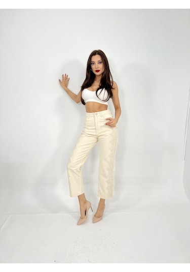 6240 Pantolon-krem Krem