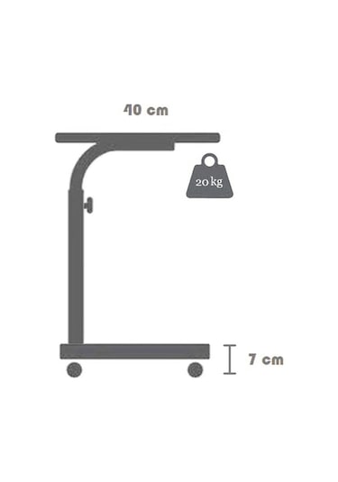 Sekizincicaddedizayn Tekerli Yükseklik Ayarlı Laptop Sehpası Atlantik Çam