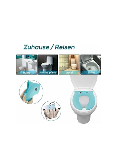 Suofeng Katlanabilir Bebek Tuvalet Eğitim Koltuğu - Portatif, Kaymaz Tabanlı, Seyahat Çantası Dahil 112 Karakter
