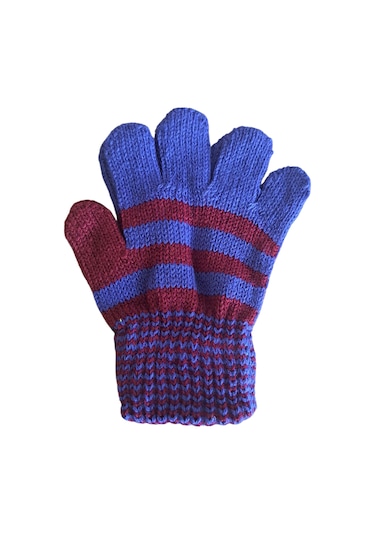 Eleven Markets Çocuk Eldiveni Bordo Mavi Bebe Eldiven 1-4 Yaş Bordo