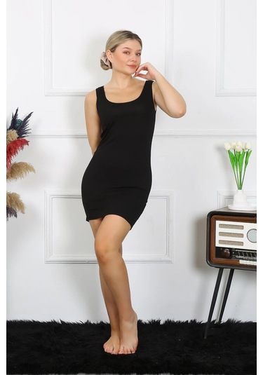 Giyim Bayan Kalın Askılı Tunik Body Siyah Siyah