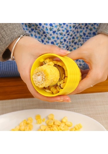 Sunshine011 2 Adet Parlak Sarı Mısır Soyma Aleti - Verimli Mısır Ayıklayıcı Ve Tane Çıkarıcı, Dayanıklı Mutfak Gereci Sarı