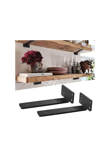 Novahub Yüzer Metal Döküm Raf Braketleri Siyah Kaplama, 4 Adet, Gizlilik Ve Dayanıklılık İçin Mükemmelraf Braketleri Diğer