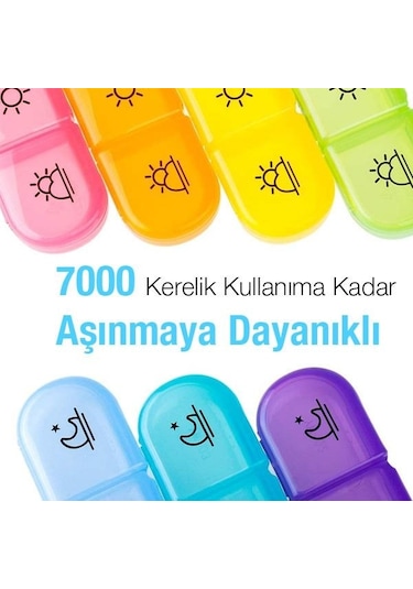 Coofbe Haftalık İlaç Saklama Kutusu 21 Gözlü Kilitli Kapaklı Hap İlaç Vitamin Saklama Kutusu Kabı