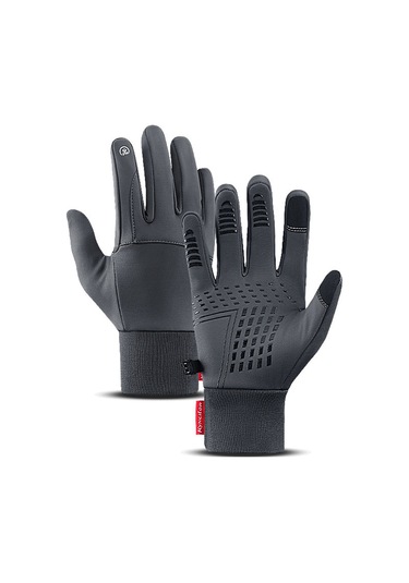 Geeksen Kışlık Dışarıda Su Geçirmez Isı Sağlayan Rüzgar Engellli Dokunmatik Ekran Uyumlu Bisiklet Kayak Sürüş Eldiveni Gri L Adet Fiyatı Gri