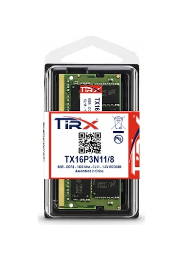 Tirx TX16P3N11/8 8 GB DDR3 1600 MHz CL11 1.5V Ram