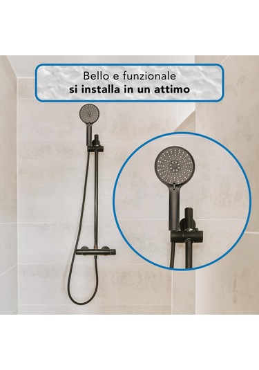 Qianfan 2 Metre Hortumlu Duş Başlığı, 5 Fonksiyonlu Evrensel Duş Krom