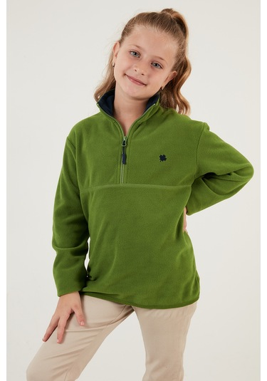 Lela Yumuşak Dokulu Fermuarlı Dik Yaka Şardonlu 2'Li Paket Çocuk Polar 5905002S2 Fıstık Yeşil-Sarı