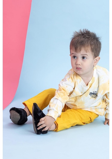 Hopfrög Kids Furry Siyah Kürk Barefoot Patik Siyah