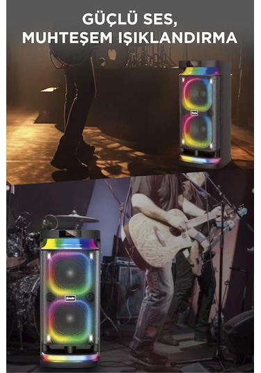 Torima BTS-1989 RGB Karaoke Mikrofonlu Kumandalı Bluetooth Hoparlör