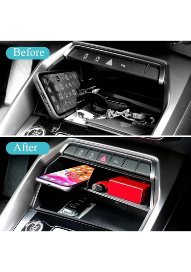 Geeksen 2021 Audi A3l İç Mekan Dekorasyon Aletleri: Özel Olarak Tasarlanmış Siyah Kontrol Panel Depolama Kutusu - İç Döşeme Yenileme Ve Organizasyon