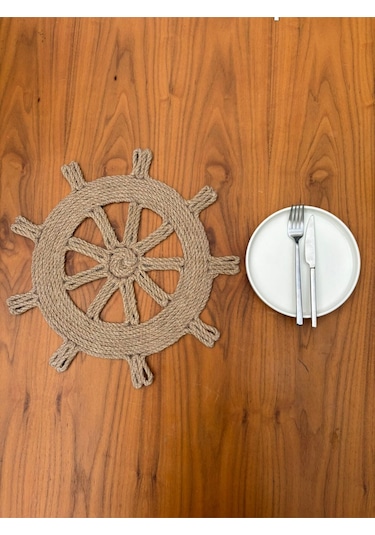Rustik Tarz Jüt İp Dümen Model Amerikan Servis El Yapımı, Leke Tutmaz Sofra Aksesuarı Natural