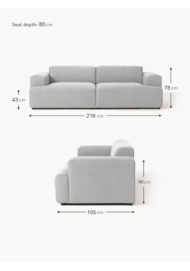 Most Mollista 2 Modül Kanepe Koltuk 32 Gri Keten Kumaş Yumuşak Sü