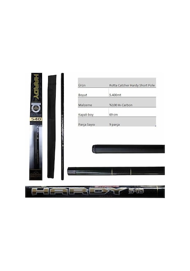 Hardy Short Pole %100 Carbon Kısa Göl Kamışı 5.40mt