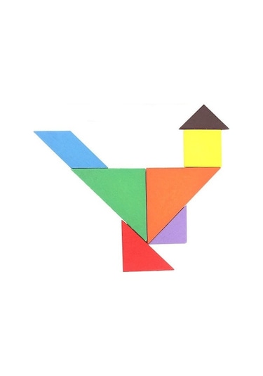 7 Parça Ahşap Tangram - Eğitici Tangram -
