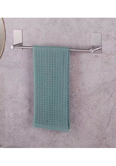 Havluluk Dik Rozetli 52cm Yapışkanlı Paslanmaz Çelik Krom Rengi Krom