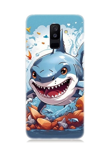 Samsung Galaxy A6 Plus Uyumlu Köpekbalığı Desenli Silikon Kılıf