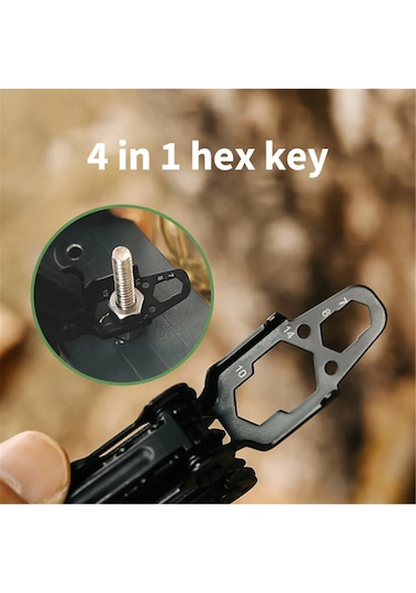 Geeroyoo "ghk11-h Çok Amaçlı Katlanır Pense, 15 Fonksiyonlu Siyah Taktik Edc Alet Seti + Taşıma Çantası"