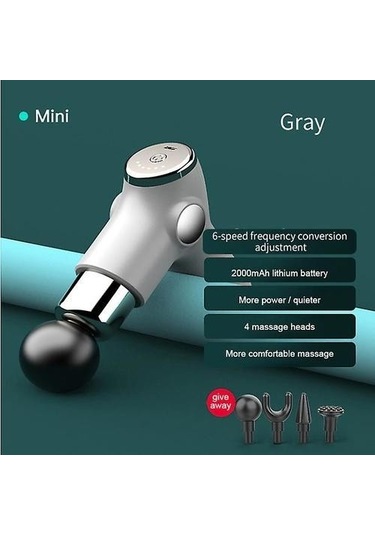 Mini Masaj Tabancası Lcd Ekran Masajı Gı6jup Gri