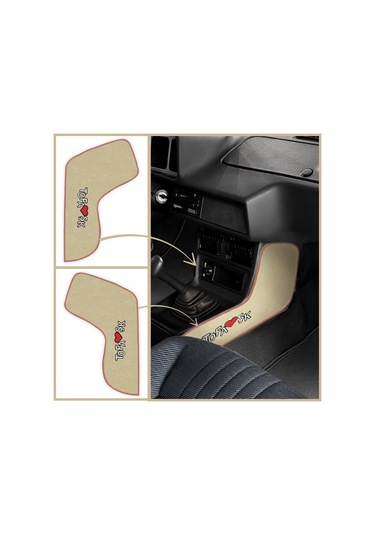 Tofaş Şahin Doğan Kartal Torpido Vites Konsol Koruma Halısı Orta Konsol Bej Renk Yan Kaplama Kumaş