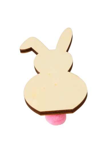 Xiyyadms Paskalya Ev Dekorasyonu: Ahşap Dıy Tavşan Figürü, Pembe Yumuşak Top, Festivite Atmosferi İçin Hediye/ev Dekoru