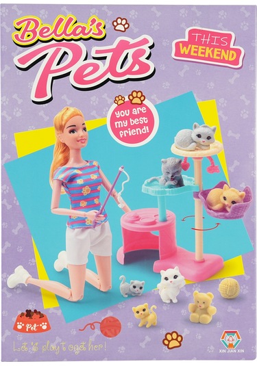 Bella's Pet Oyuncak Bebek Sarı Saçlı Pembe Tişörtlü