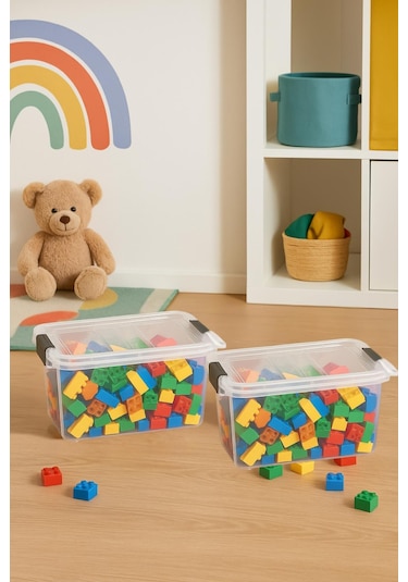 2 Li Şeffaf Saklama Kutusu & Düzenleme Kutusu 10,5 Lt Şeffaf