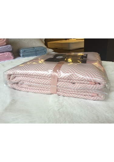 Pike Yazlık Zmrt Somon Çift Dolgun Malzeme V Çizgili Desen Pamukl (410077583) Somon