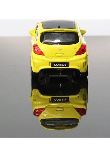 Toyaş Opel Corsa OPC Sarı Çek Bırak Metal Model Oyuncak Araba 11 cm