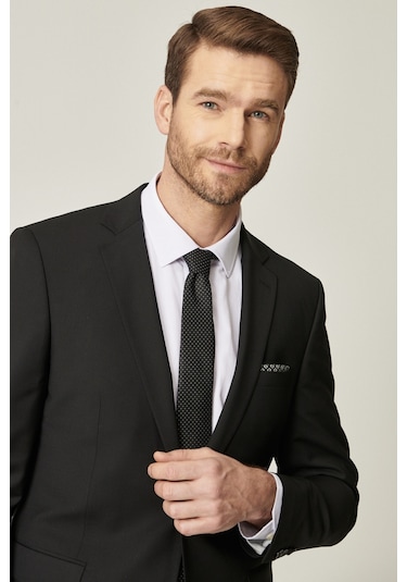 Altinyildiz Classics Erkek Siyah Slim Fit Dar Kesim Mono Yaka Yünlü Takım Elbise 4A3010000001SYH586N Siyah Altinyildiz Classics Erkek Siyah Slim Fit Dar Kesim Mono Yaka Yünlü Takım Elbise 4A3010000001SYH586N Siyah