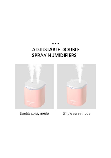 Homuserr 2.2l Çift Spreyli Nemlendirici Led Işık Soğuk Buhar Otomatik Kapatma Fonksiyonu Olan Taşınabilir Masaüstü Nemlendirici Yatak Odası Ev Bebek Odası İçin